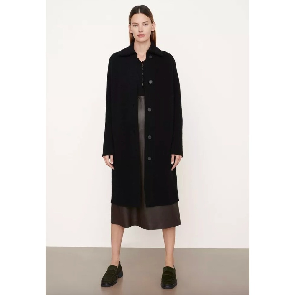 VINCE Collar Cardigan Coat in‎ Black XS